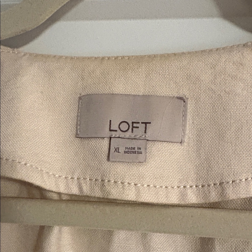 LOFT Beige Ruffle Utility Jacket - Picture 2 of 3